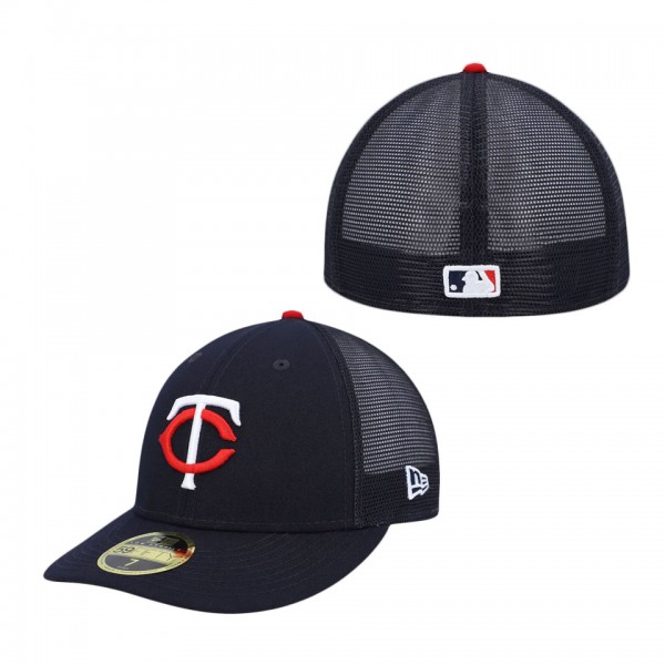 Minnesota Twins Navy Authentic Collection Mesh Back Low Profile 59FIFTY Fitted Hat