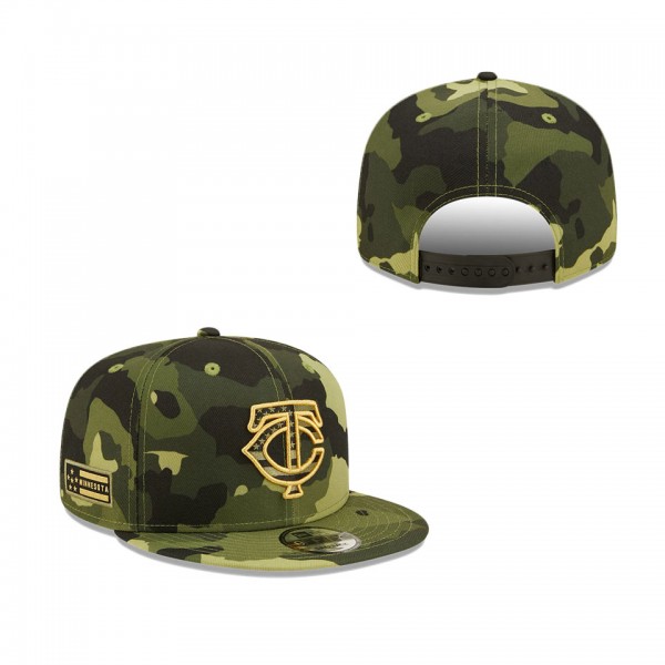 Men's Minnesota Twins New Era Camo 2022 Armed Forces Day 9FIFTY Snapback Adjustable Hat