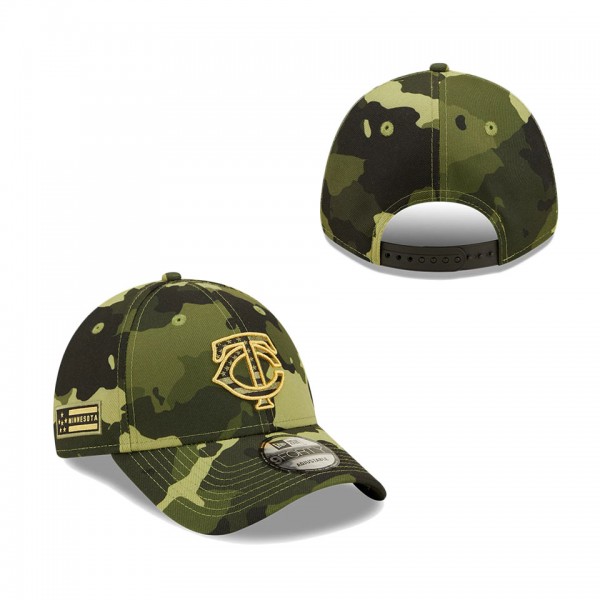 Men's Minnesota Twins New Era Camo 2022 Armed Forces Day 9FORTY Snapback Adjustable Hat