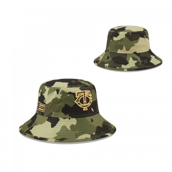 Men's Minnesota Twins New Era Camo 2022 Armed Forces Day Bucket Hat