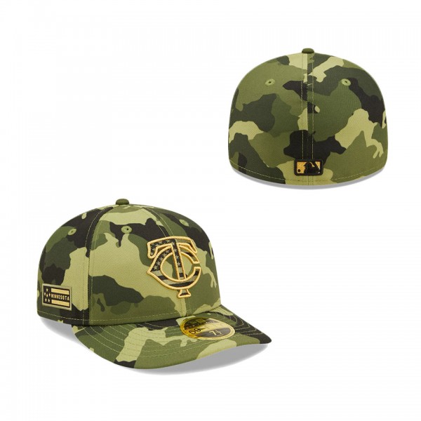 Men's Minnesota Twins New Era Camo 2022 Armed Forces Day On-Field Low Profile 59FIFTY Hat