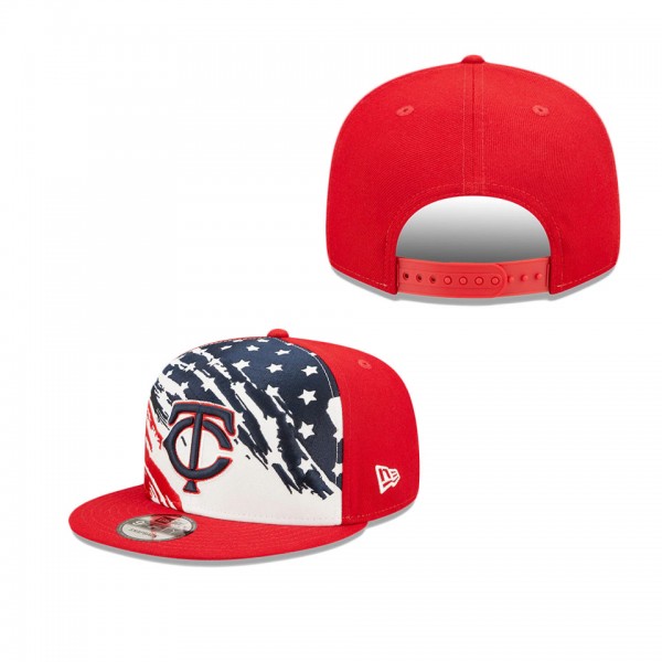 Minnesota Twins Red 2022 4th Of July Stars Stripes 9FIFTY Snapback Adjustable Hat