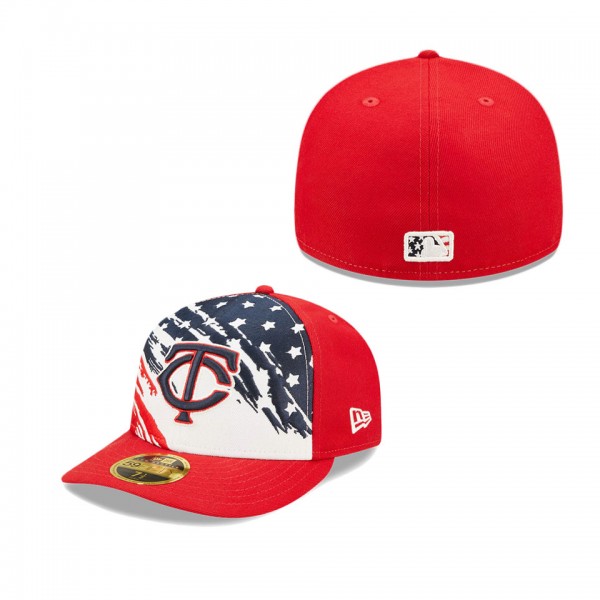 Minnesota Twins Red 2022 4th Of July Stars Stripes Low Profile 59FIFTY Fitted Hat