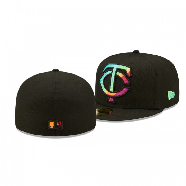 Minnesota Twins Neon Fill Black 59FIFTY Fitted Hat