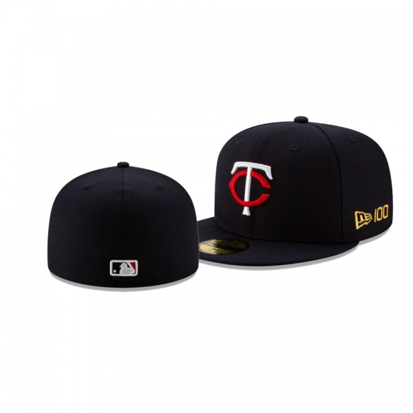 Men's Minnesota Twins New Era 100th Anniversary Black Team Color 59FIFTY Fitted Hat