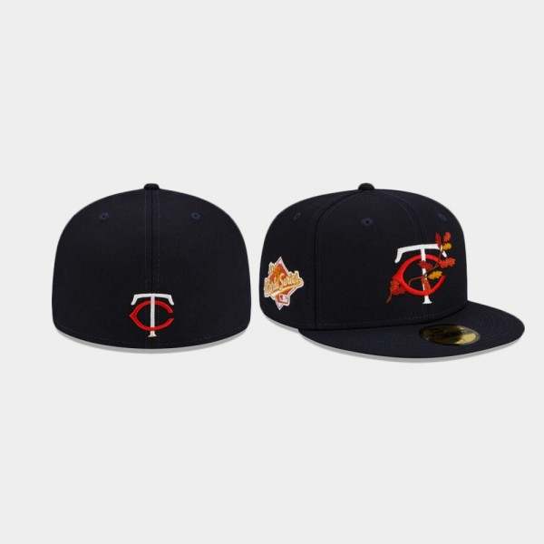 Minnesota Twins Leafy Front Navy 59FIFTY Fitted Hat