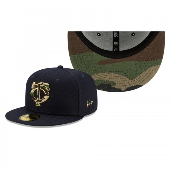 Men's Twins Pop Camo Undervisor Navy 59FIFTY Fitted Hat