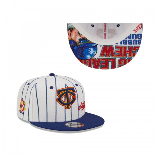 Youth Minnesota Twins New Era White Navy MLB X Big League Chew Original 9FIFTY Snapback Adjustable Hat