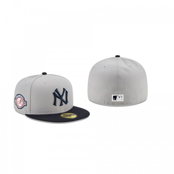Men's New York Yankees 100th Anniversary Patch Gray 59FIFTY Fitted Hat