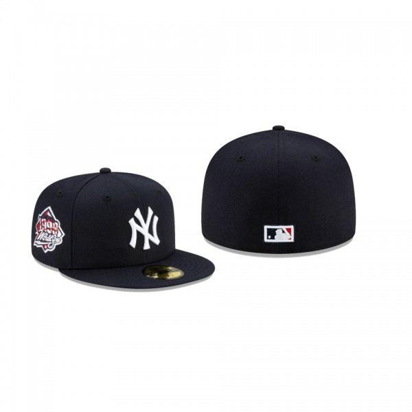 Men's New York Yankees Floral Under Visor Navy Authentic 1999 World Series 59FIFTY Fitted Hat