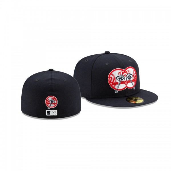 Men's Yankees Team Disturbance Mirrored Navy 59FIFTY Fitted New Era Hat