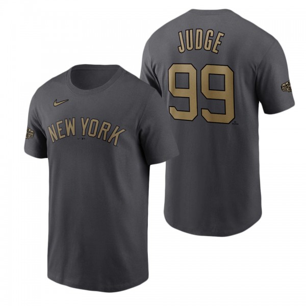 New York Yankees Aaron Judge Charcoal 2022 MLB All-Star Game Name & Number T-Shirt