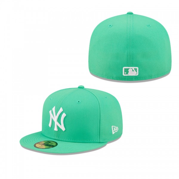 New York Yankees Island Green Logo White 59FIFTY Fitted Hat