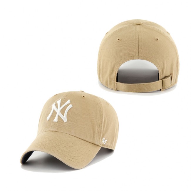 New York Yankees Khaki Chambray Ballpark Clean Up Adjustable Hat