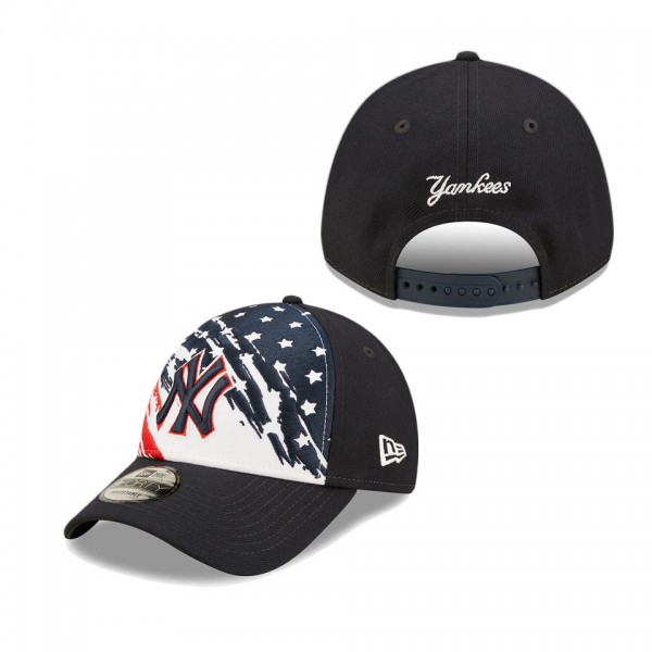 New York Yankees Navy 2022 4th Of July Stars Stripes 9FORTY Snapback Adjustable Hat