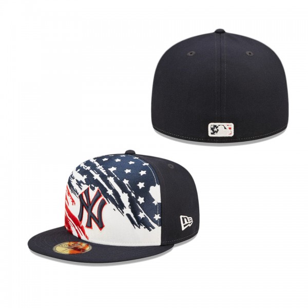 New York Yankees Navy 2022 4th Of July Stars Stripes On-Field 59FIFTY Fitted Hat