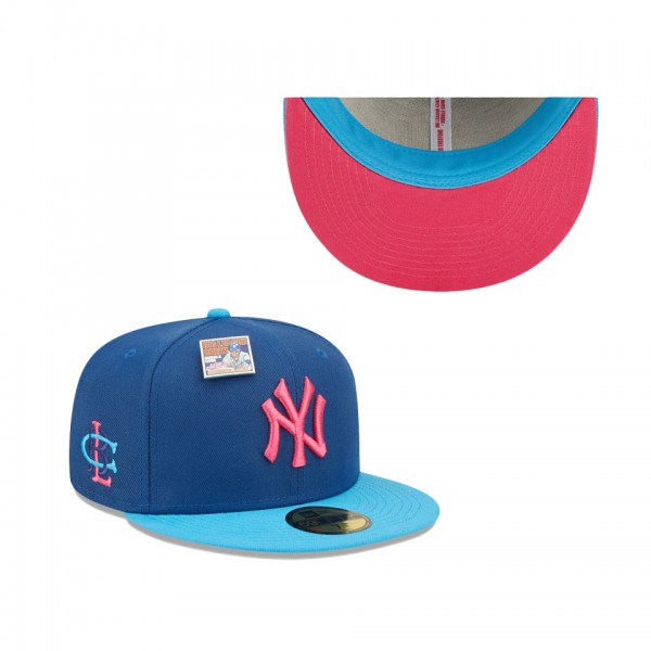 Men's New York Yankees New Era Blue Light Blue MLB X Big League Chew Big Rally Blue Raspberry Flavor Pack 59FIFTY Fitted Hat
