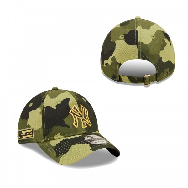 Men's New York Yankees New Era Camo 2022 Armed Forces Day 9TWENTY Adjustable Hat
