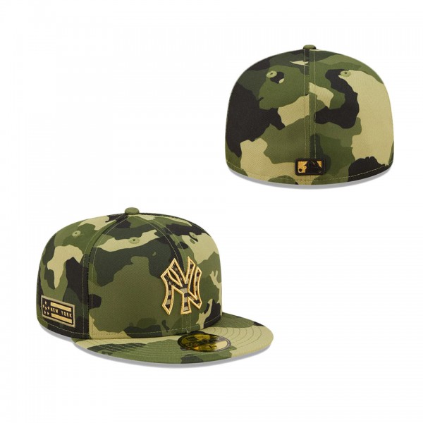 Men's New York Yankees New Era Camo 2022 Armed Forces Day On-Field 59FIFTY Fitted Hat