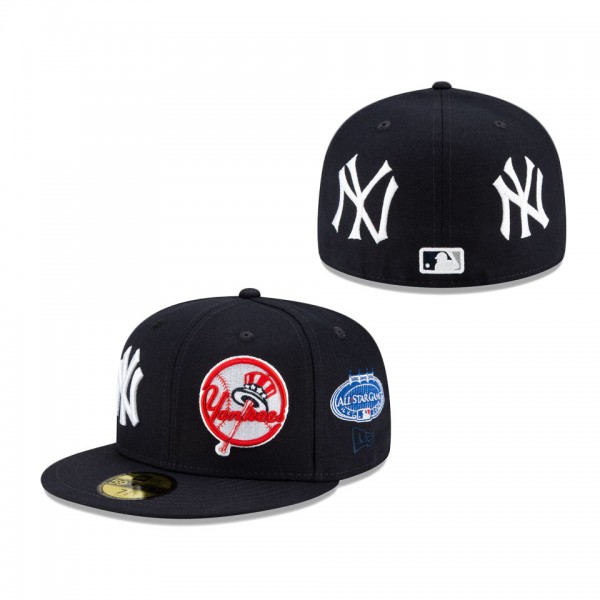 Yankees Patch Pride Fitted Hat Navy