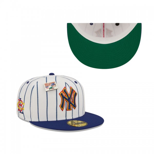 Men's New York Yankees New Era White Navy MLB X Big League Chew Original 59FIFTY Fitted Hat