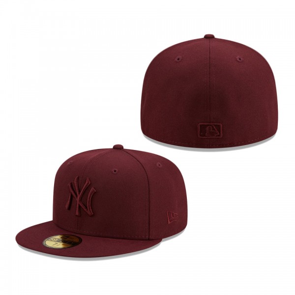 New York Yankees New Era Oxblood Tonal 59FIFTY Fitted Hat Maroon
