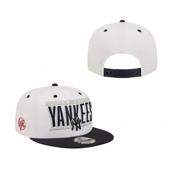 New York Yankees New Era Retro Title 9FIFTY Snapback Hat White Navy