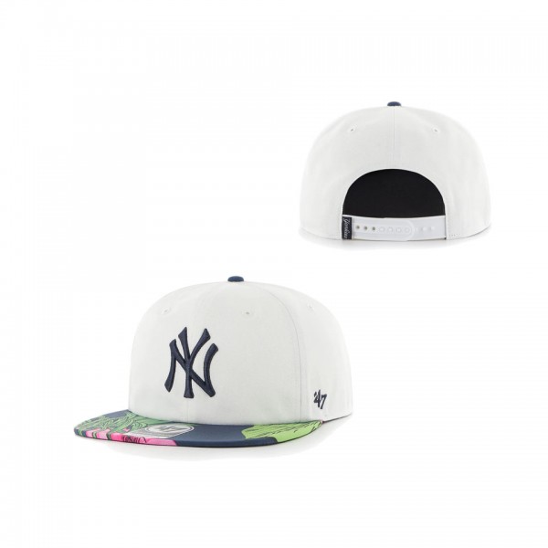 Men's New York Yankees Hurley X '47 White Paradise Captain Snapback Hat