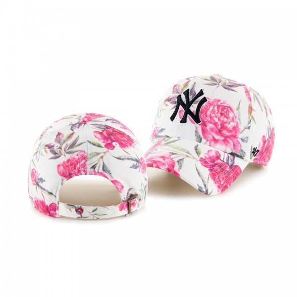 Women's New York Yankees Peony White Clean Up Hat