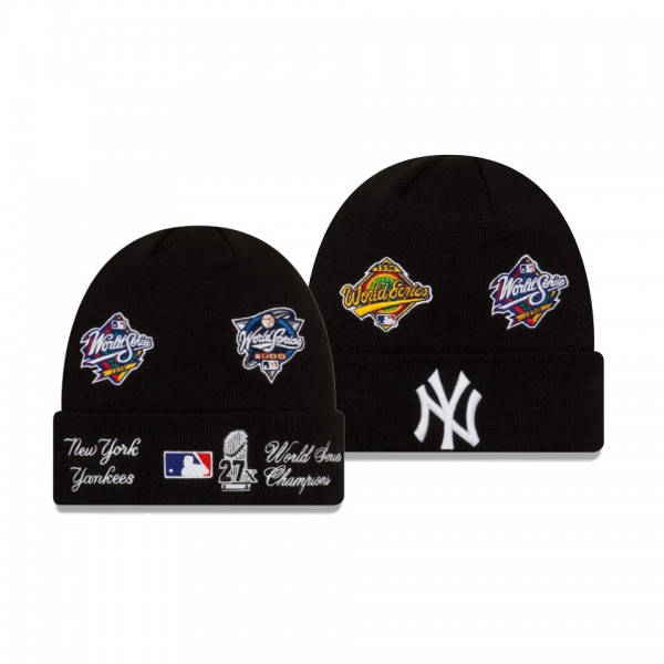New York Yankees Champions Black Cuffed Knit Hat