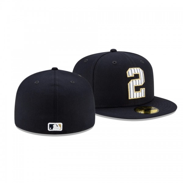 New York Yankees Derek Jeter 2021 Hall Of Fame Pinned Navy 59FIFTY Fitted Hat