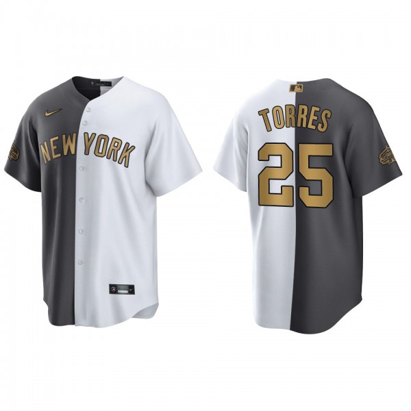 Gleyber Torres Yankees White Charcoal 2022 MLB All-Star Game Split Jersey