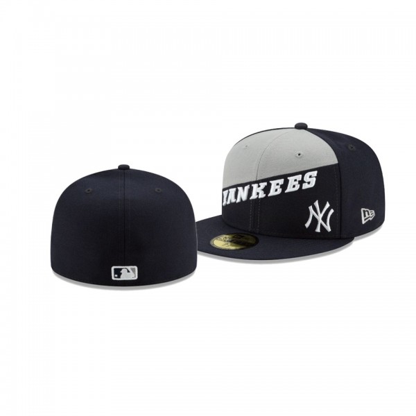 Men's New York Yankees Color Split Gray Black 59FIFTY Fitted Hat