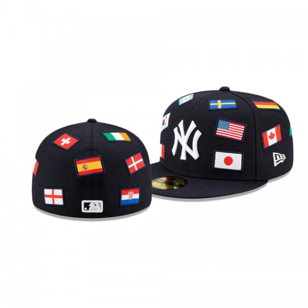 New York Yankees All Over Flag Navy 59FIFTY Fitted Hat