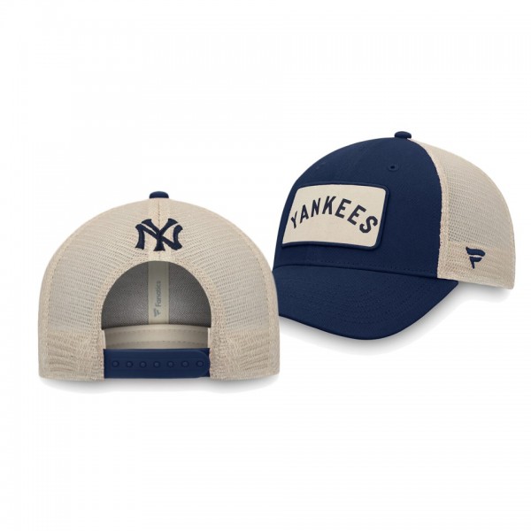 Men's Yankees Natural True Navy Classic Trucker Snapback Hat