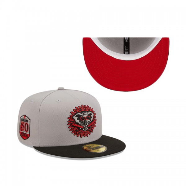 Oakland Athletics 50th Anniversary Red Undervisor 59FIFTY Fitted Hat Gray Black