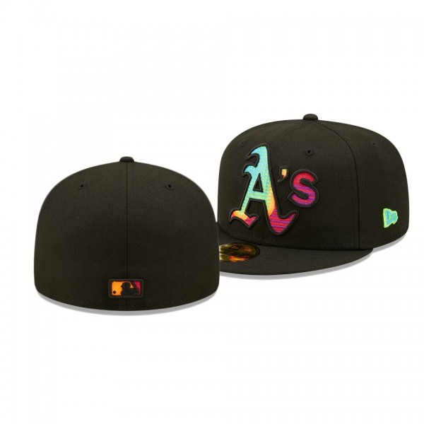 Oakland Athletics Neon Fill Black 59FIFTY Fitted Hat