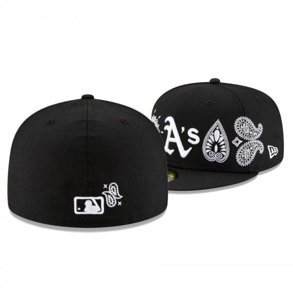 Oakland Athletics Paisley Elements Black 59FIFTY Fitted Hat