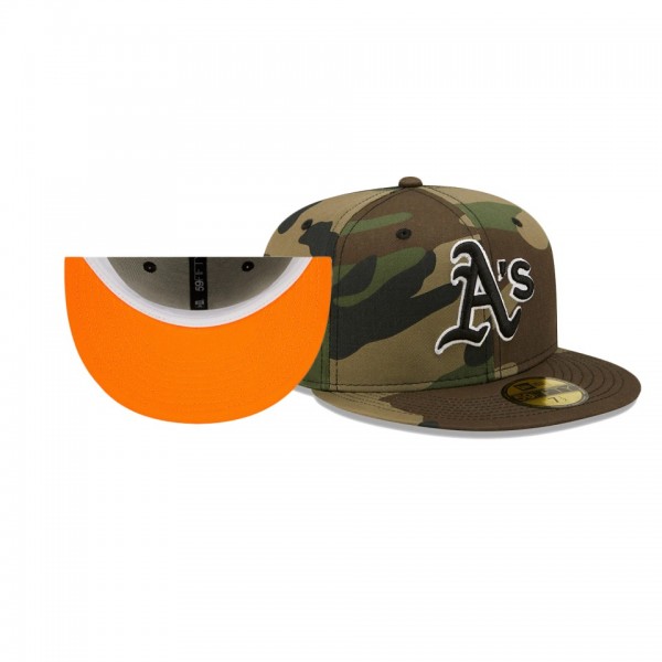 Oakland Athletics 40th Anniversary Camo Flame Undervisor 59FIFTY Hat