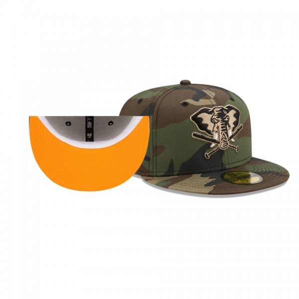 Oakland Athletics 50th Anniversary Camo Flame Undervisor 59FIFTY Hat