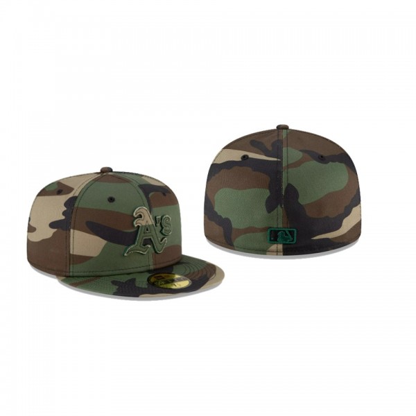 Men's Oakland Athletics Forest Pop Camo Green 59FIFTY Fitted Hat