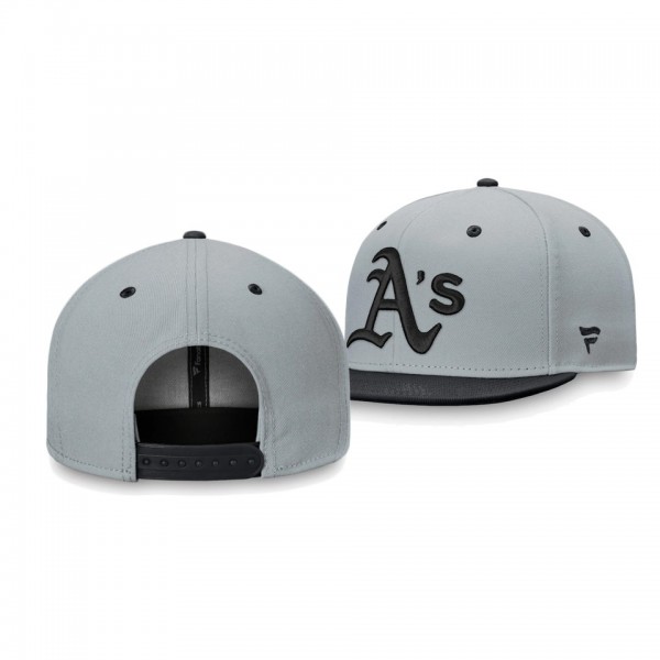 Oakland Athletics Team Gray Black Snapback Hat