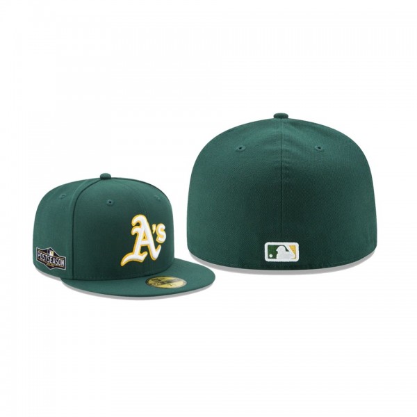 Men's Oakland Athletics 2020 Postseason Green Side Patch 59FIFTY Fitted Hat