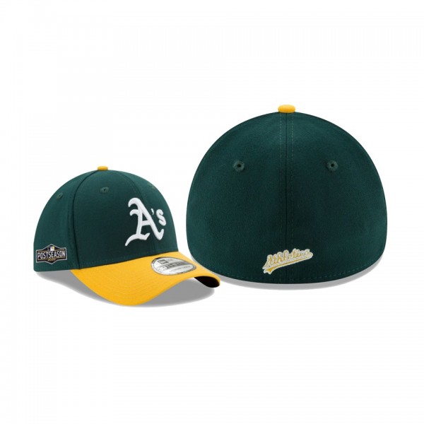 Men's Oakland Athletics 2020 Postseason Green Gold Side Patch 39THIRTY Flex Hat