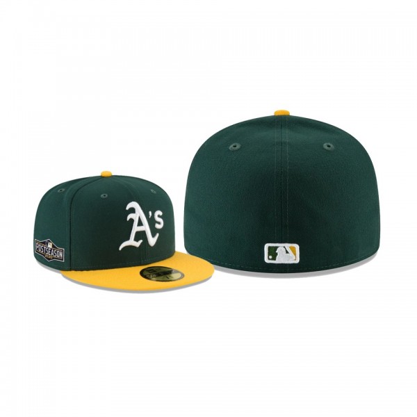 Men's Oakland Athletics 2020 Postseason Green Gold Side Patch 59FIFTY Fitted Hat