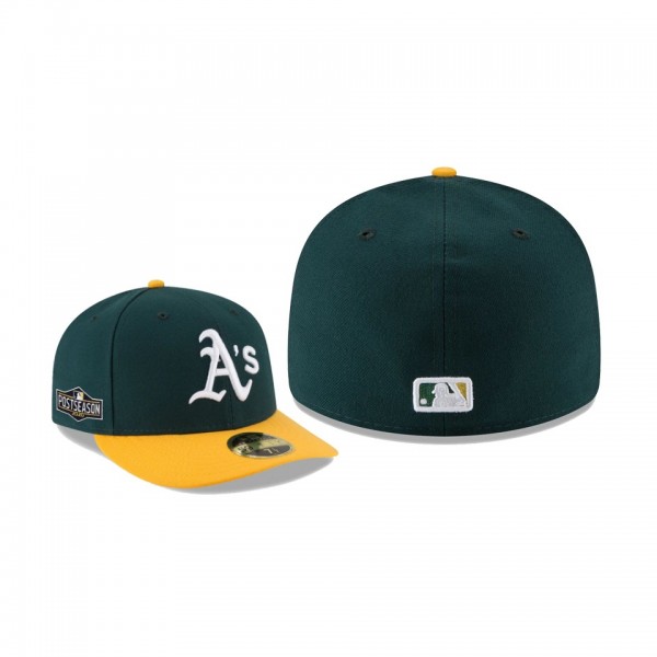 Men's Oakland Athletics 2020 Postseason Green Gold Side Patch Low Profile 59FIFTY Fitted Hat
