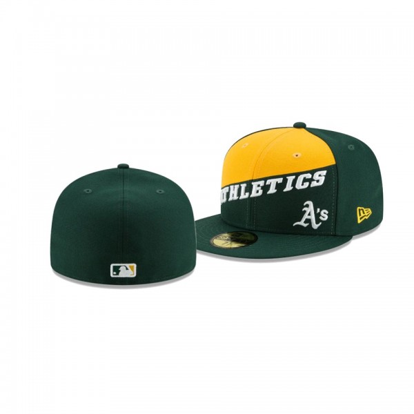 Men's Oakland Athletics Color Split Green Gold 59FIFTY Fitted Hat