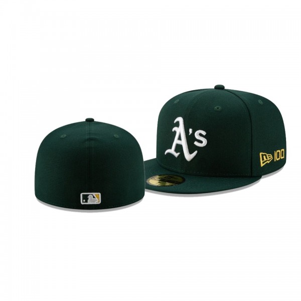 Men's Oakland Athletics New Era 100th Anniversary Green Team Color 59FIFTY Fitted Hat