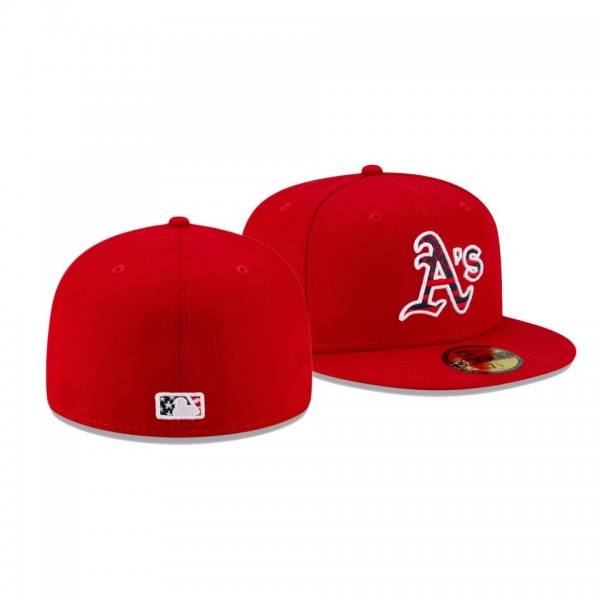 Oakland Athletics 2021 Independence Day Red 59FIFTY 4th Of July Hat