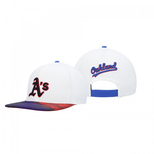 Oakland Athletics Dip-Dye White Snapback Pro Standard Hat